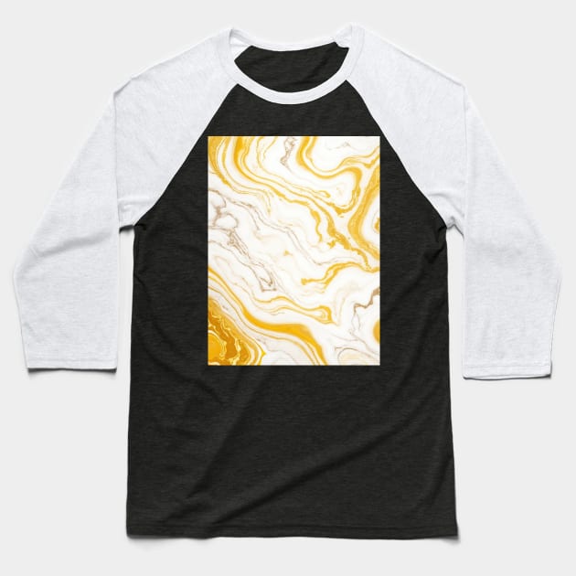 Yellow marble gradient Baseball T-Shirt by fleurdesignart